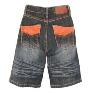 GS115 Denim Shorts, 7, Dark wash, Accent stitching, Zipper fly, Blue, Pockets